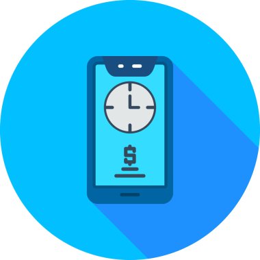 mobil zaman simgesi vektör illüstrasyonu