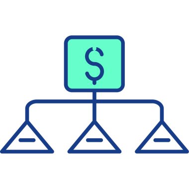 Dolar vektör ince çizgi simgesi