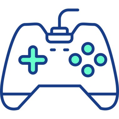 Oyun çubuğu simgesi. Web için joystick vektör simgelerinin özet çizimi