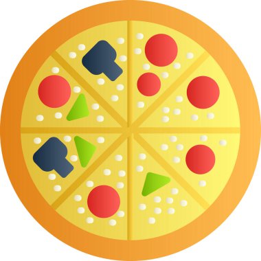 Pizza düz vektör simgesi