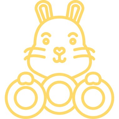 Tavşan çizgisi ikonu, Paskalya ve mutlu kutlamalar Mutlu Paskalyalar, vektör illüstrasyonu