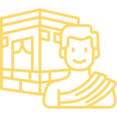 Kutu simgesi vektör özeti çizimi olan adam