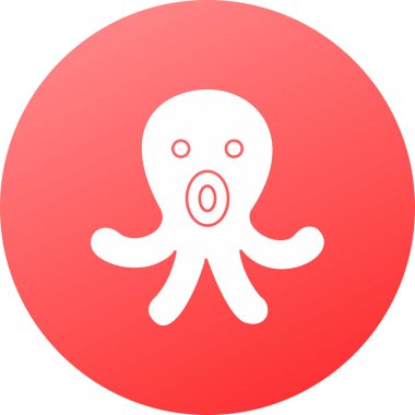 Ahtapot simgesi. Vektör çizim