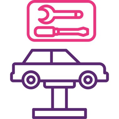 Araba anahtarı. Web simgesi basit illüstrasyon