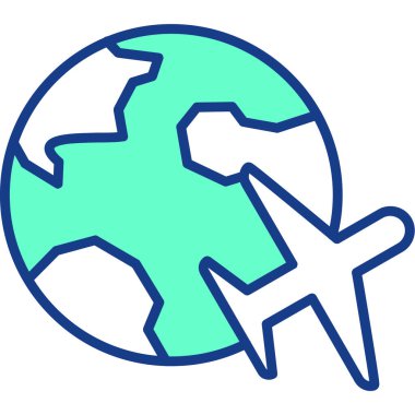 Uçak simgesinin vektör illüstrasyonu