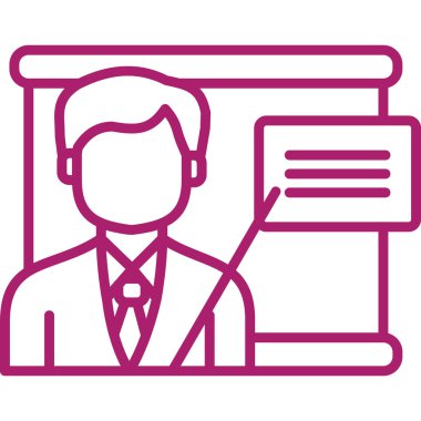 İş adamı ikonu. Beyaz arkaplanda izole edilmiş web tasarımı için iş adamı vektör simgesi taslağı