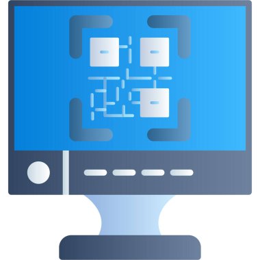 Bilgisayar monitörü. Web simgesi basit illüstrasyon