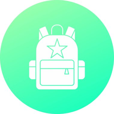 sırt çantası simgesi vektör illüstrasyonu