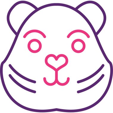 panda yüz simgesi vektör illüstrasyonu