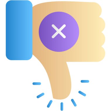 başparmak aşağı simgesi, basit vektör tasarımı