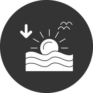 Su ve dalga simgesinin vektör illüstrasyonu