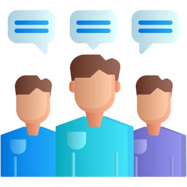 İnsanlar ikon, izometrik biçimle sohbet ederler