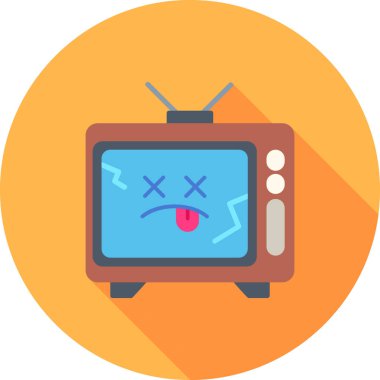 Moda düz biçimli televizyon simgesi izole