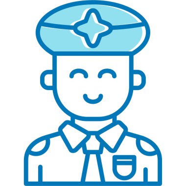 Asker. Web simgesi basit illüstrasyon