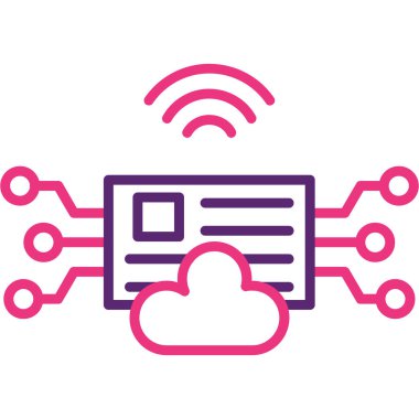 bulut depolama ikonu vektör illüstrasyonu