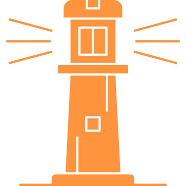 Deniz feneri. Web simgesi basit illüstrasyon