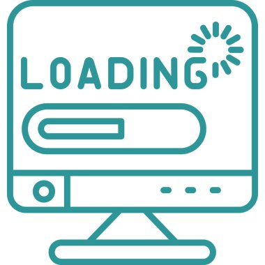 Simge yükleniyor. Web tasarımı için vektör simgelerinin basit illüstrasyonu