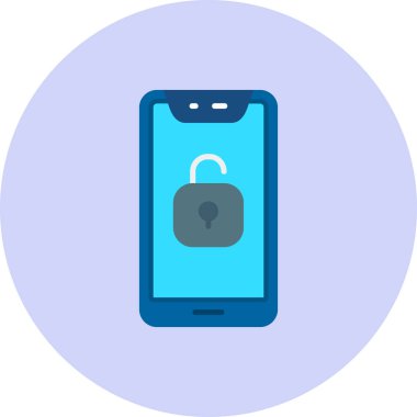 Asma kilitli akıllı telefon. Web simgesi basit tasarım