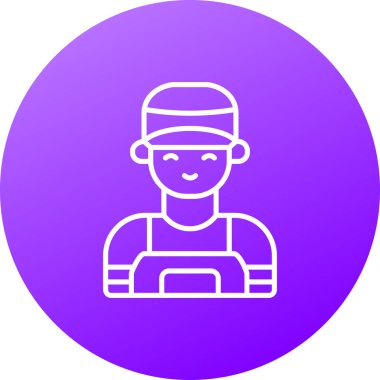 Şapka simgesi olan adam, vektör illüstrasyonu