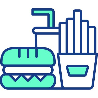 Hamburger yiyecek ikonu - taslak biçiminde