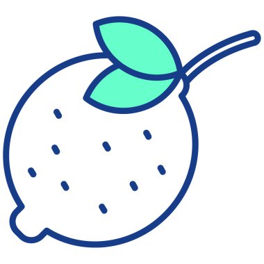 Mavi bir elmanın vektör illüstrasyonu