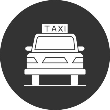 Taksi vektör simgesi düz simge