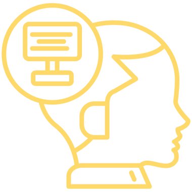 Beyni olan insan kafasının vektör çizimi