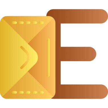 e harfinin düz tasarım simgesi