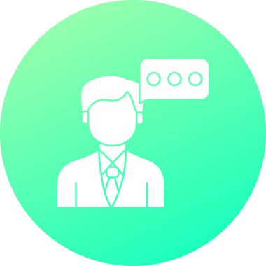 Kabarcık simgesi olan bir adamın vektör çizimi