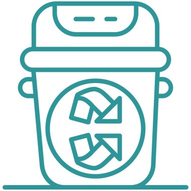 Çöp kutusu simgesi vektör illüstrasyonu