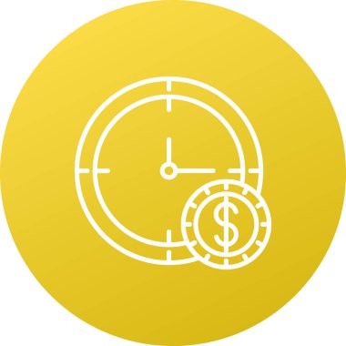 Saat simgesi soyut arka grubunda izole edildi