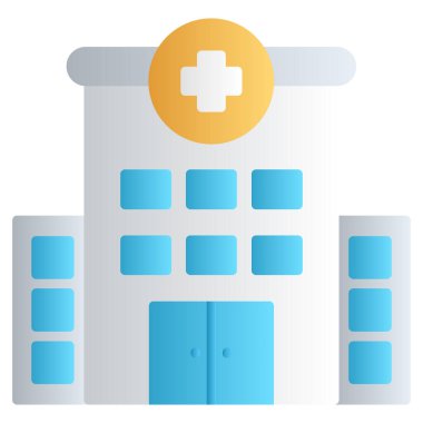 Hastane düz vektör simgesi