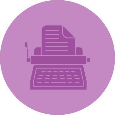 Daktilo. Web simgesi basit illüstrasyon