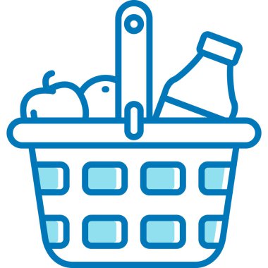 Çamaşır sepeti ikonu. Web için çamaşır sepeti vektör simgelerinin özet çizimi