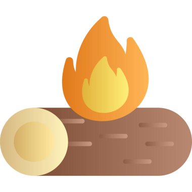 Şenlik ateşi olan bir ateş ikonunun vektör çizimi.