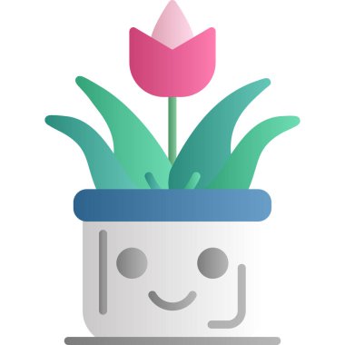 Çiçek saksısı simgesi düz