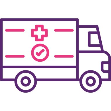 Ambulans ikonu. Basit resimleme