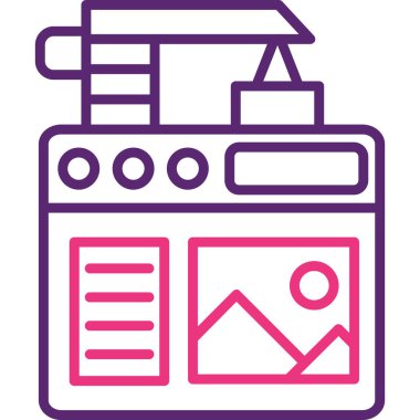 İnşaat binası simgesi, vektör illüstrasyonu