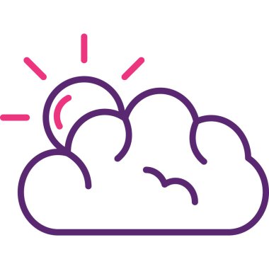 Güneş ve bulut kutsal kişilerin resmi, vektör çizim