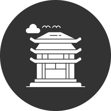 Bir bina simgesinin vektör illüstrasyonu