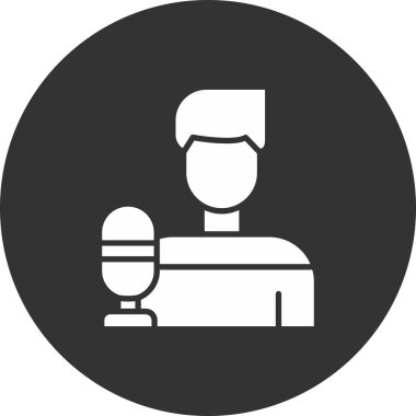 Podcast. Web simgesi basit illüstrasyon