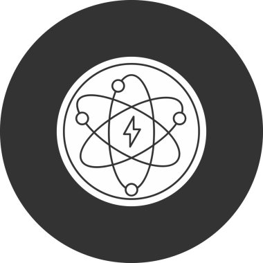 Moda biçimi izole edilmiş arkaplanda atom simgesi