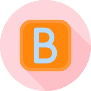 b harfi b simgesi düz biçimli