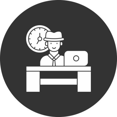 Vektör çizimi, iş adamı ve dizüstü bilgisayar