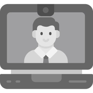 Çevrimiçi Konferans simgesi, vektör illüstrasyonu