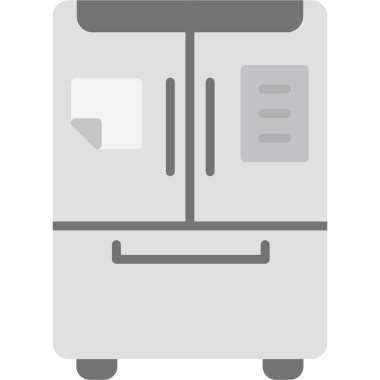 Buzdolabı düz simgesi, basit vektör illüstrasyonu