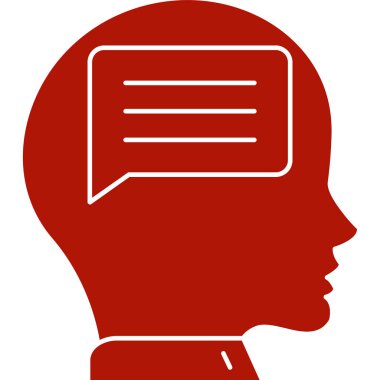 konuşma kabarcığı baş ikon vektör çizimi tasarımı