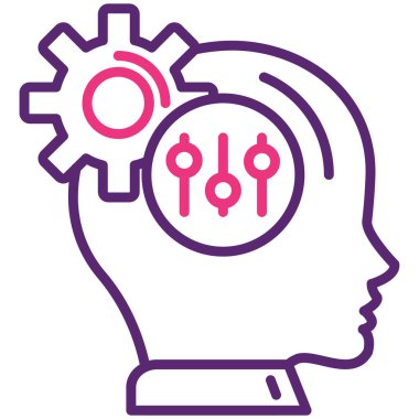 Yapay zeka baş simgesi - ana hatlar biçiminde