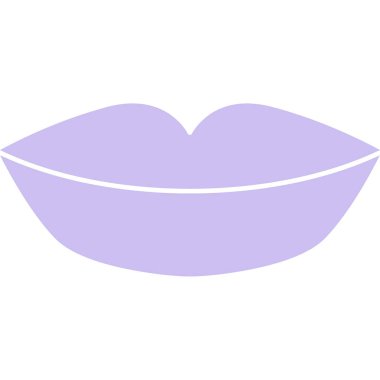 mor dudak ikonu. Web tasarımı için mor dudak vektör simgesinin düz çizimi