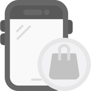 çanta alışverişi ekommerce simgesi ana hat biçiminde